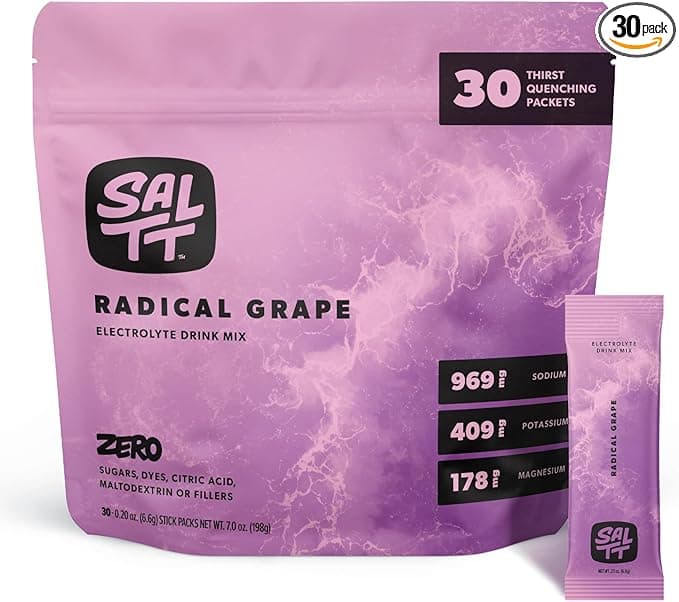 SALTT Electrolytes Powder Flavored Drink Mix - Radical Grape - 30 Hydration Packets